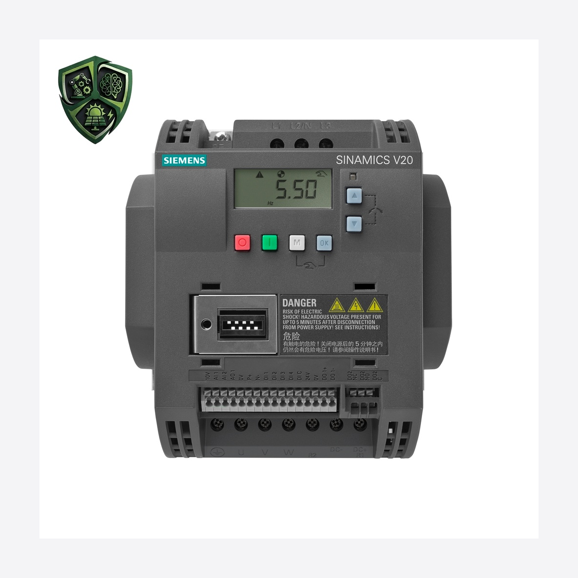 درایو زیمنس SINAMICS V20، ⁦Siemens⁩، توان ⁦4 kW 5 hp⁩، جریان ⁦8.8 A⁩، ولتاژ ⁦380 ... 480 V⁩