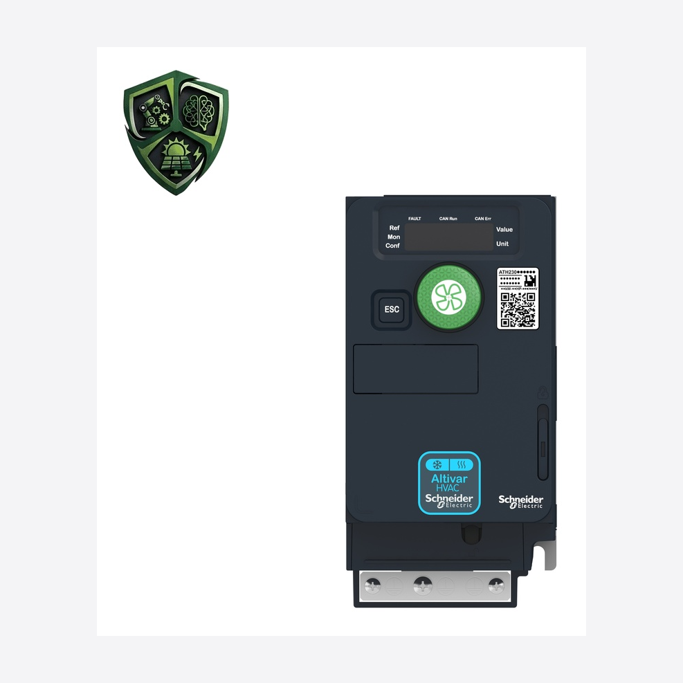 درایو، ⁦Schneider Electric⁩، مدل ⁦ATH230U07M2⁩، خروجی ⁦Switching frequency 2…16 kHz adjustable⁩، جریان خروجی ⁦4.8 A⁩، توان ⁦0.75 kW⁩.