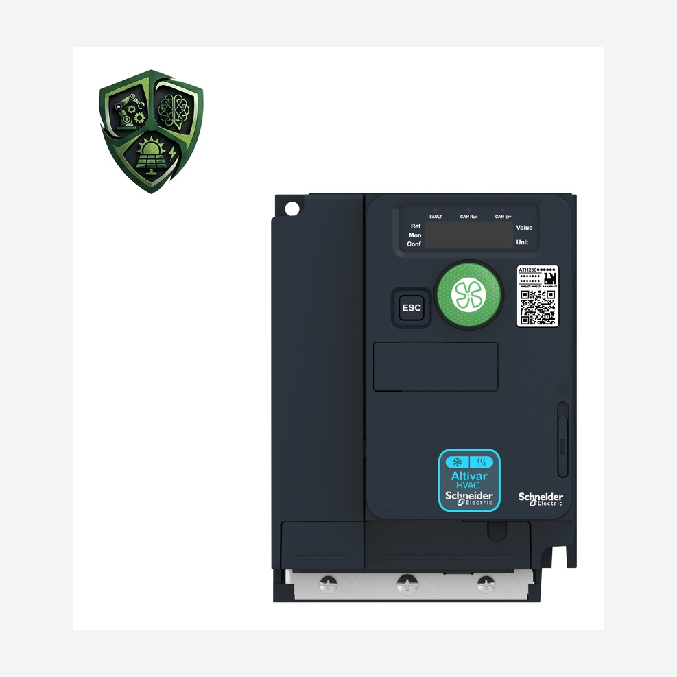 درایو، ⁦Schneider Electric⁩، مدل ⁦ATH230U11M2⁩، خروجی ⁦Switching frequency 2…16 kHz adjustable⁩، جریان خروجی ⁦6.9 A⁩، توان ⁦1.1 kW⁩.
