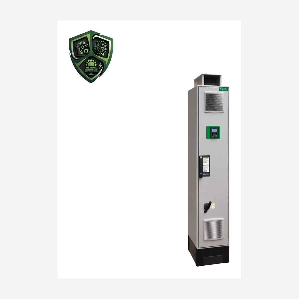 درایو، ⁦Schneider Electric⁩، مدل ⁦ATV950C11N4F⁩، جریان خروجی ⁦211.0 A⁩، توان ⁦110.0 kW for normal duty⁩، تغذیه ⁦380…440 V⁩.