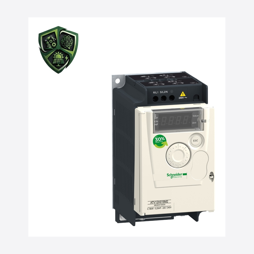 درایو اشنایدر الکتریک Altivar 12، ⁦Schneider Electric⁩، توان ⁦0.37 kW 0.55 hp⁩، جریان ⁦2.4 A⁩، ولتاژ ⁦200 ... 240 V -15 % … +10 %⁩