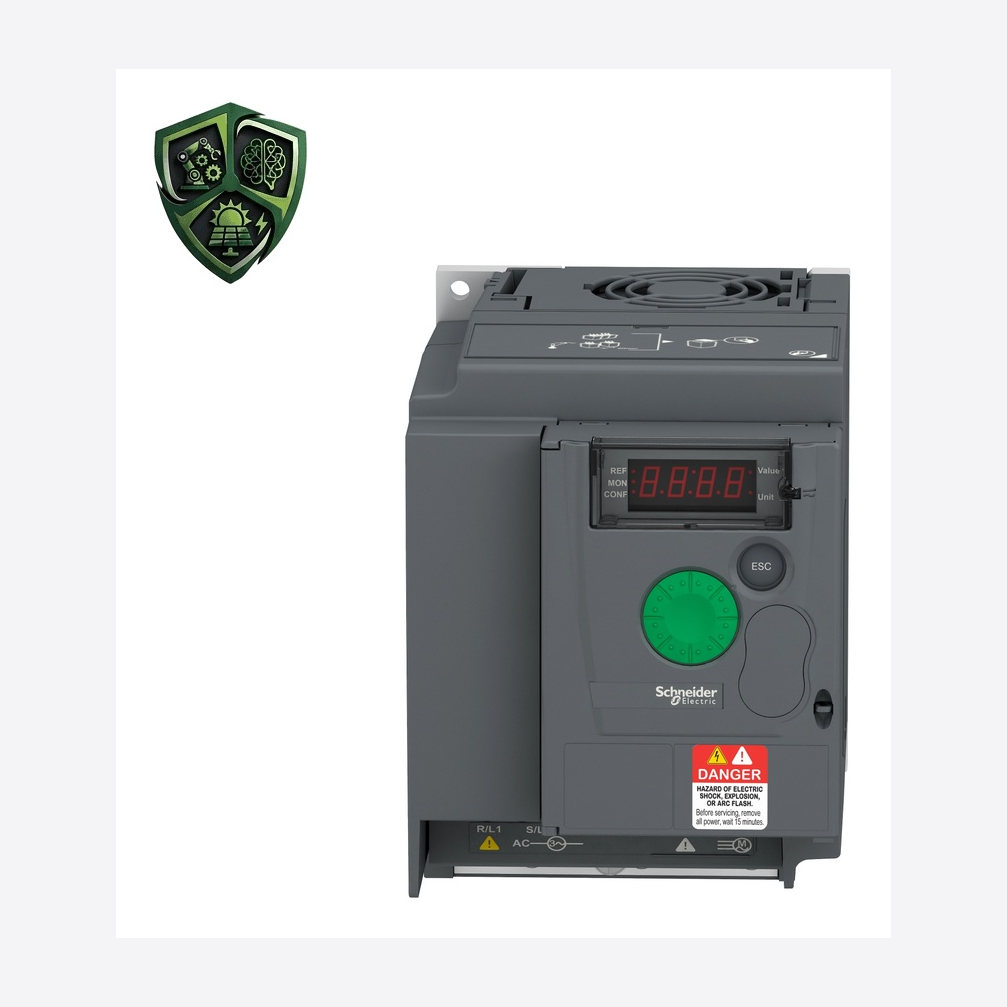درایو، ⁦Schneider Electric⁩، مدل ⁦ATV310HU15N4E⁩، خروجی ⁦380…460 V three phase⁩، توان ⁦1.5 kW for heavy duty⁩، تغذیه ⁦380…460 V⁩.