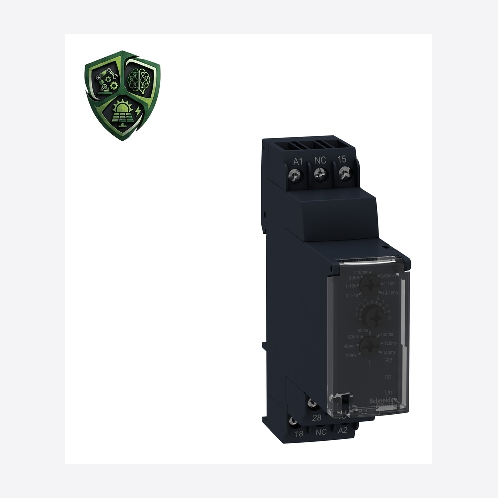 رله حفاظت، ⁦Schneider Electric⁩، مدل ⁦RE22R1QMQ⁩، جریان خروجی ⁦8 A⁩، تغذیه ⁦380…440 V AC⁩، IP40.