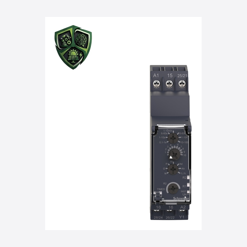 رله حفاظت، ⁦Schneider Electric⁩، مدل ⁦RE22R2MXMU⁩، جریان خروجی ⁦8 A⁩، تغذیه ⁦24…240 V AC⁩، IP40.