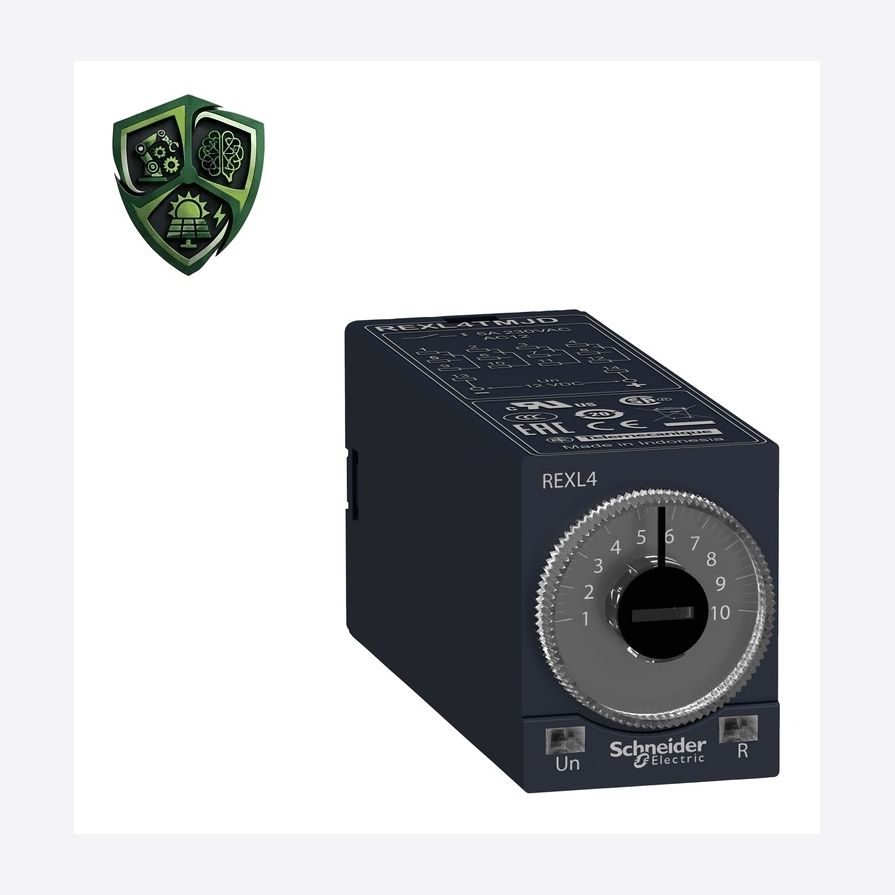 رله حفاظت، ⁦Schneider Electric⁩، مدل ⁦REXL4TMB7⁩، جریان نامی ⁦5 A AC⁩، تغذیه ⁦24 V AC 50/60 Hz⁩، IP50.