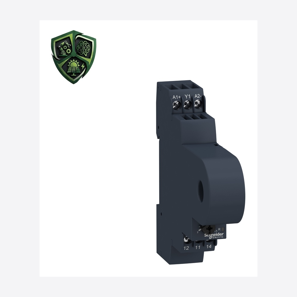 رله حفاظت، ⁦Schneider Electric⁩، مدل ⁦RM17JC00MW⁩، جریان خروجی ⁦5 A⁩، تغذیه ⁦24…240 V AC/DC 50/60 Hz, non self-powered⁩، IP20.