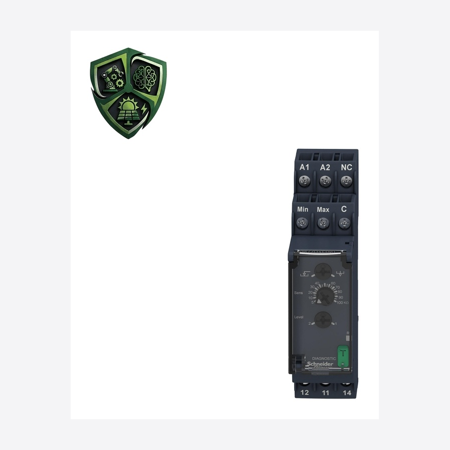 رله حفاظت، ⁦Schneider Electric⁩، مدل ⁦RM22LG11MT⁩، جریان خروجی ⁦8 A⁩، IP20.