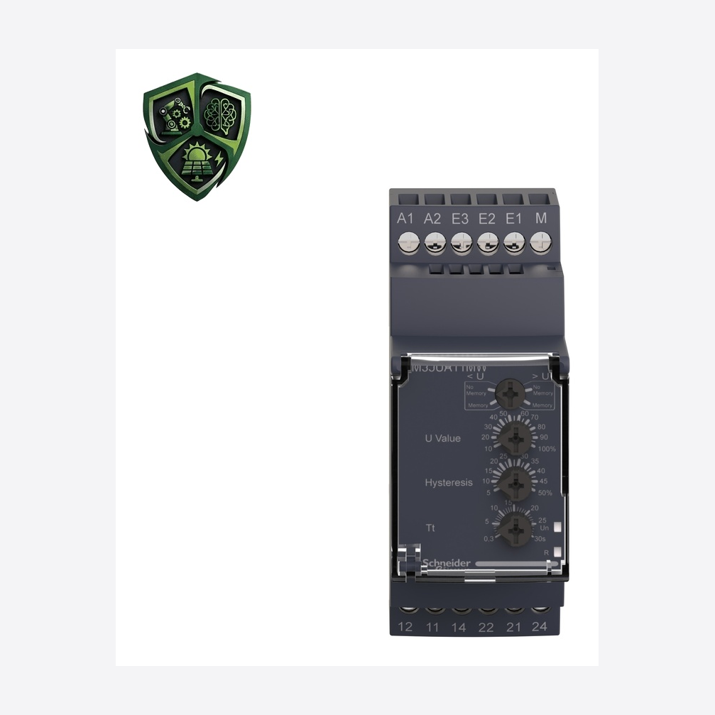 رله حفاظت، ⁦Schneider Electric⁩، مدل ⁦RM35UA11MW⁩، جریان خروجی ⁦5 A⁩، تغذیه ⁦24…240 V AC/DC 50/60 Hz, non self-powered⁩، IP20.