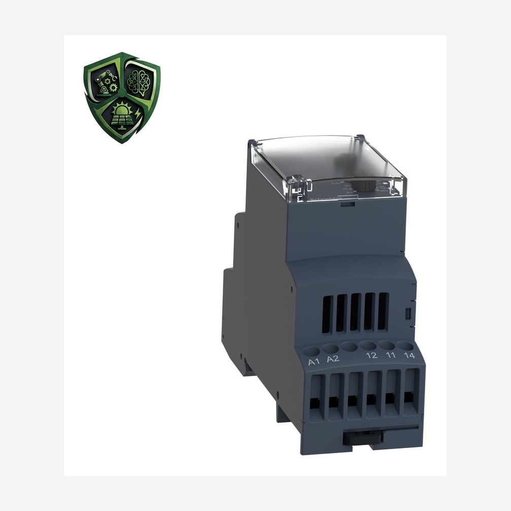رله حفاظت، ⁦Schneider Electric⁩، مدل ⁦RM35UA12MW⁩، جریان خروجی ⁦5 A⁩، تغذیه ⁦24…240 V AC/DC 50/60 Hz, non self-powered⁩، IP20.