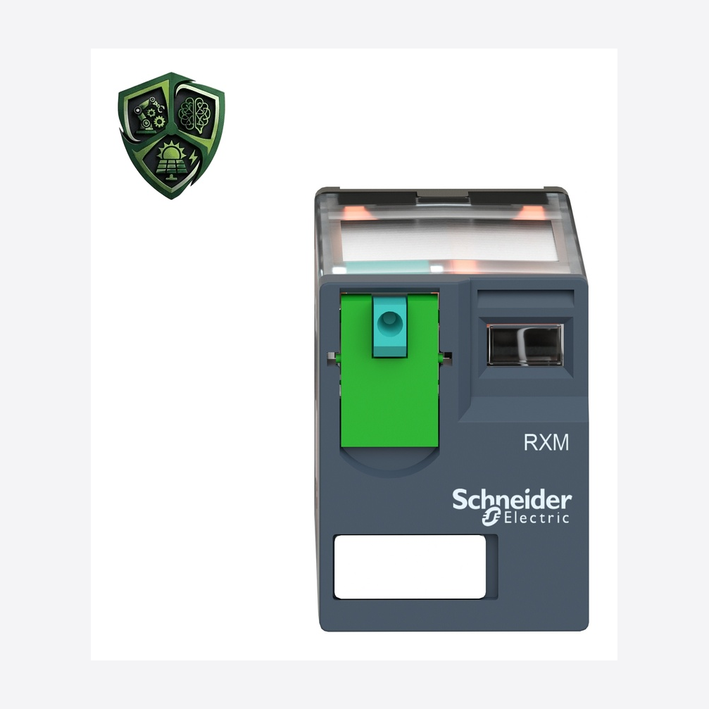 رله، ⁦Schneider Electric⁩، مدل ⁦RXM4AB1MD⁩، ولتاژ ⁦limits 176…242 V DC⁩، جریان ⁦3 A at 28 V NC conforming to IEC⁩، IP40.