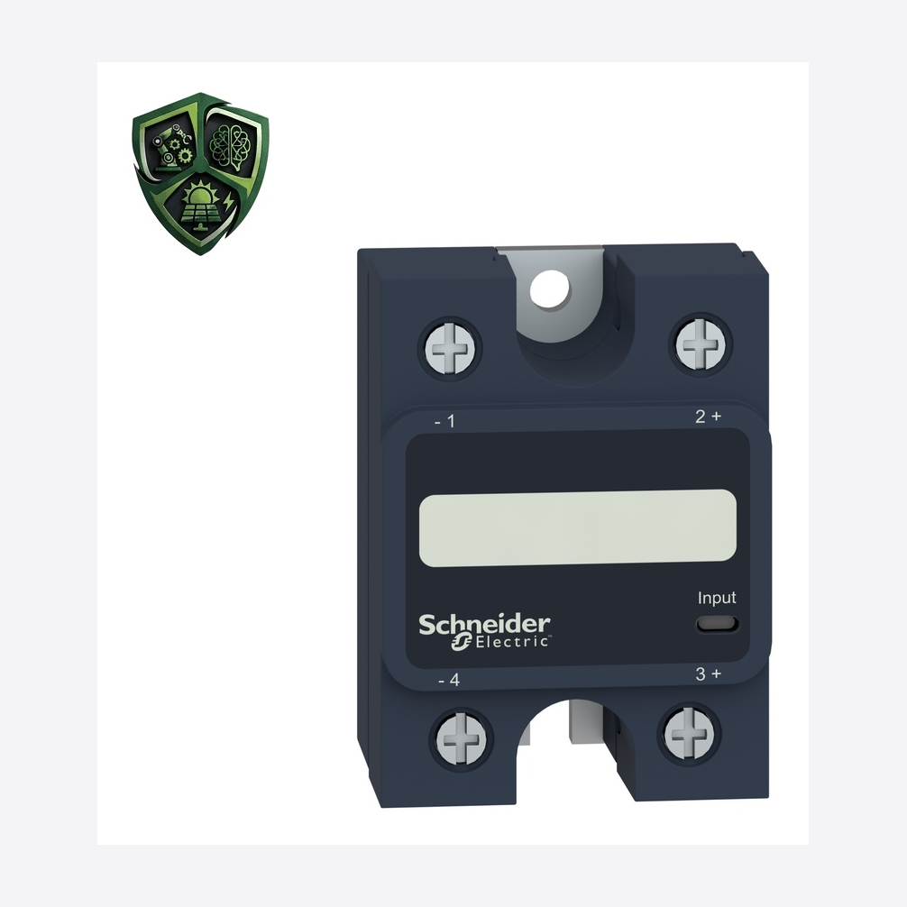 رله، ⁦Schneider Electric⁩، مدل ⁦SSP1D425BD⁩، جریان نامی ⁦25 A⁩، خروجی ⁦1…150 V DC⁩، IP20.