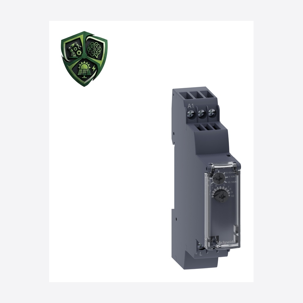 تایمر، ⁦Schneider Electric⁩، مدل ⁦RE17LAMW⁩، جریان خروجی ⁦0.7 A⁩، تغذیه ⁦24…240 V AC/DC 50/60 Hz⁩، IP20.