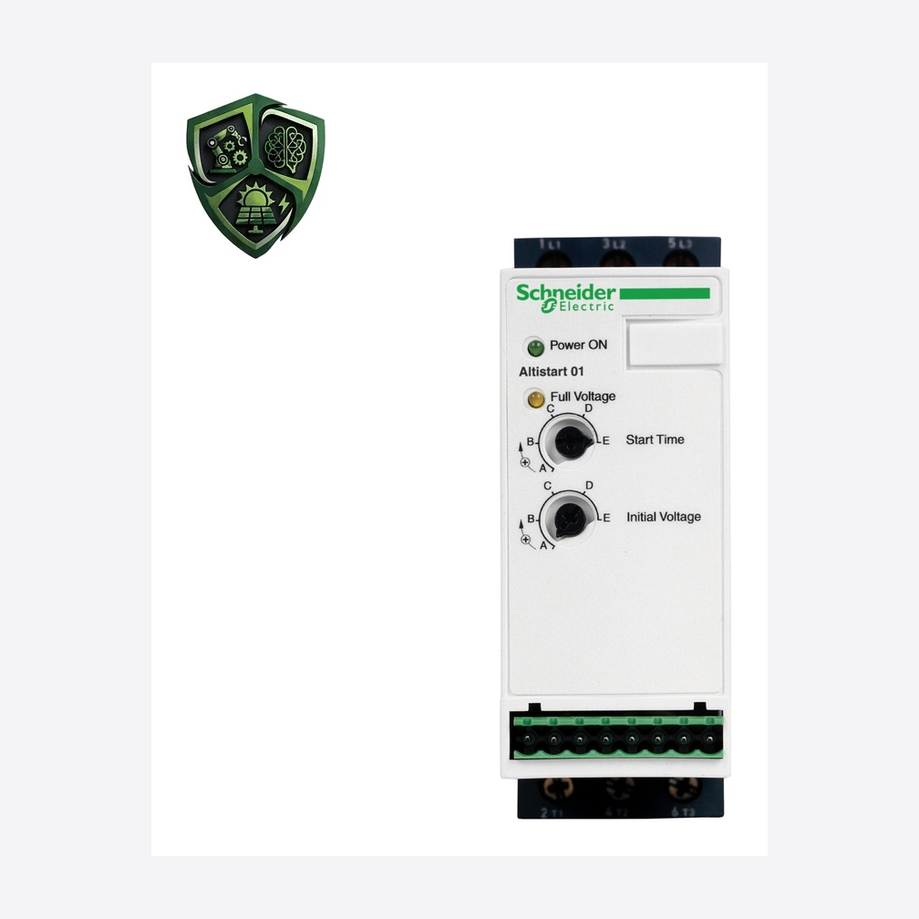 سافت‌استارتر، ⁦Schneider Electric⁩، مدل ⁦ATS01N112FT⁩، توان 2.2 kW، تغذیه ⁦110…480 V⁩، IP20.