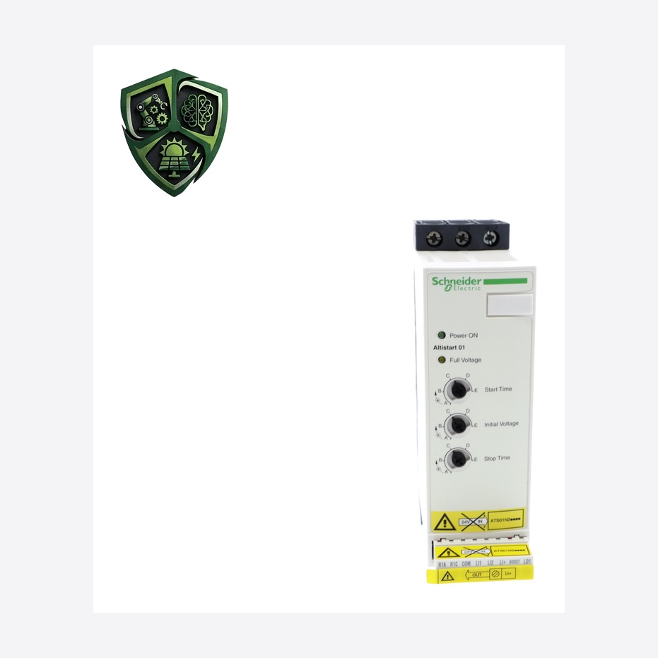 سافت‌استارتر، ⁦Schneider Electric⁩، مدل ⁦ATS01N232LU⁩، توان 7.5 kW، تغذیه ⁦200…240 V⁩، IP20.
