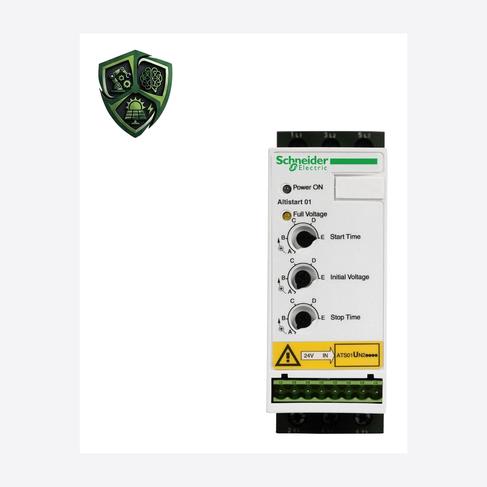 سافت‌استارتر، ⁦Schneider Electric⁩، مدل ⁦ATSU01N212LT⁩، توان 2.2 kW، تغذیه ⁦200…480 V⁩، IP20.