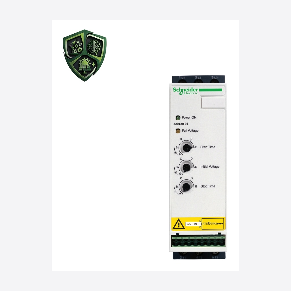 سافت‌استارتر، ⁦Schneider Electric⁩، مدل ⁦ATSU01N222LT⁩، توان 11 kW، تغذیه ⁦200…480 V⁩، IP20.