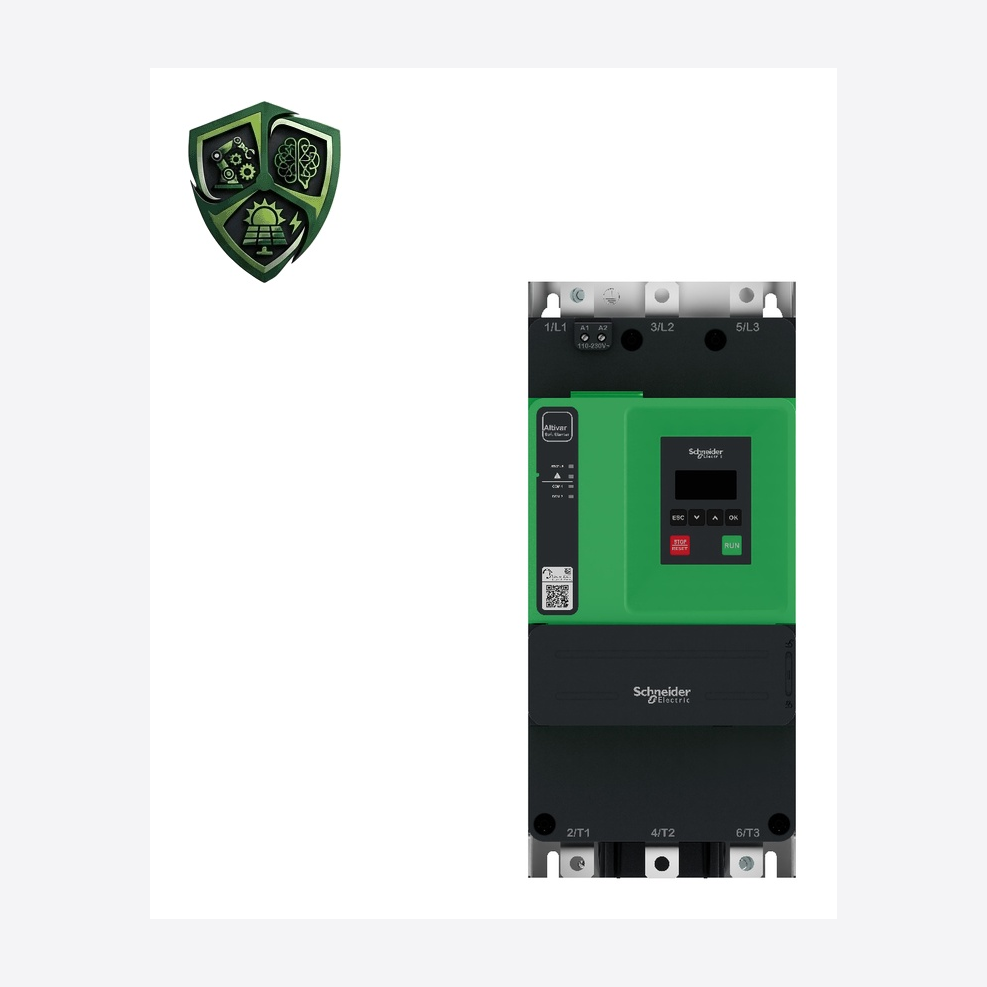 سافت‌استارتر، ⁦Schneider Electric⁩، مدل ⁦ATS430C17S6⁩، جریان ⁦Normal duty: 170 A in line⁩، توان ⁦45 kW at 230 V in line normal duty⁩، IP00.