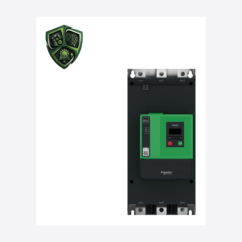 سافت‌استارتر، ⁦Schneider Electric⁩، مدل ⁦ATS430C41S6⁩، جریان ⁦Normal duty: 410 A in line⁩، توان ⁦110 kW at 230 V in line normal duty⁩، IP00.