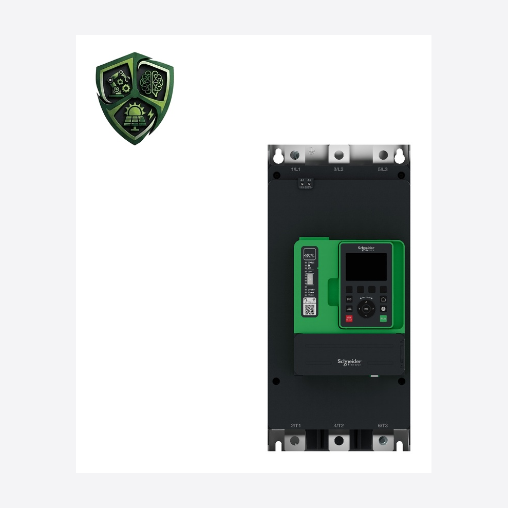 سافت‌استارتر، ⁦Schneider Electric⁩، مدل ⁦ATS490C41Y⁩، جریان ⁦Normal duty: 410 A in line⁩، IP00، کنترل ⁦110…230 V AC 50…60 Hz⁩.
