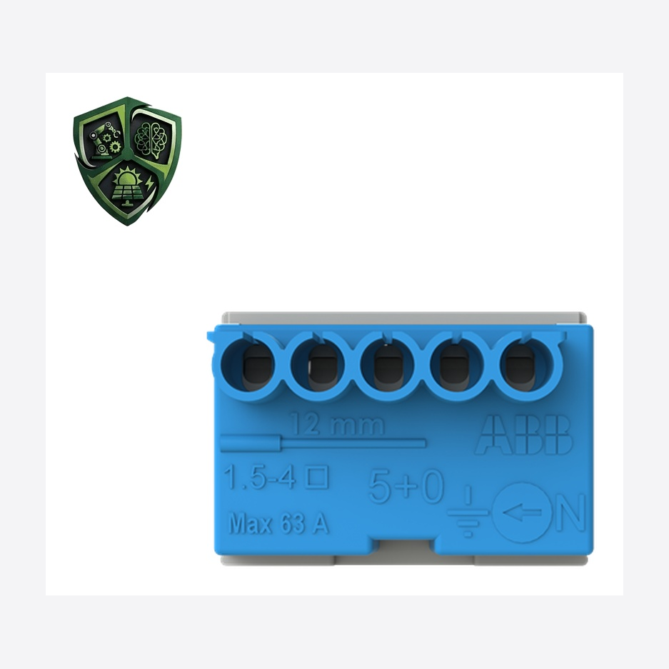 جعبه تقسیم ABB لوازم جانبی Terminal block screwless N 5x1,5-4mm² 63A/1SPE007715F9701