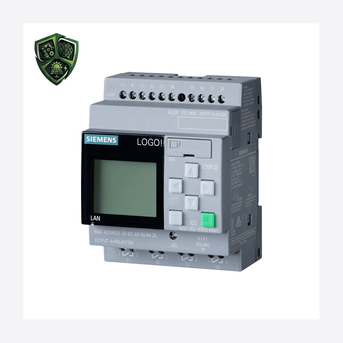 ماژول منطقی، ⁦SIEMENS⁩، ⁦LOGO!⁩، مدل ⁦6ED1052-1FB08-0BA1⁩، ⁦230RCE⁩.