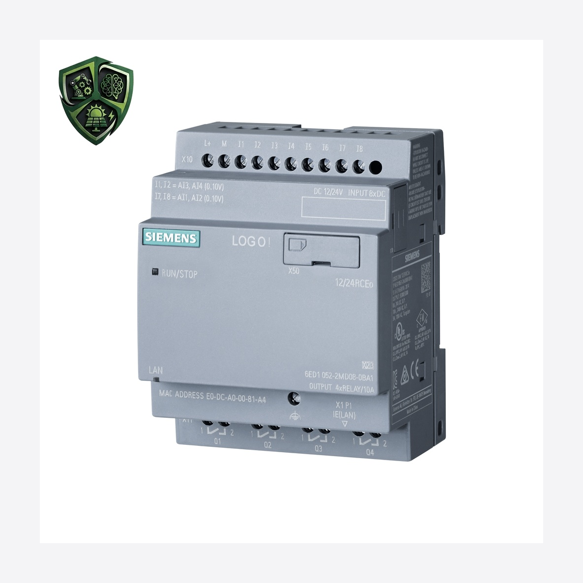 ماژول منطقی، ⁦SIEMENS⁩، ⁦LOGO!⁩، مدل ⁦6ED1052-2MD08-0BA1⁩، ⁦12/24RCE⁩، ⁦SIPLUS⁩.