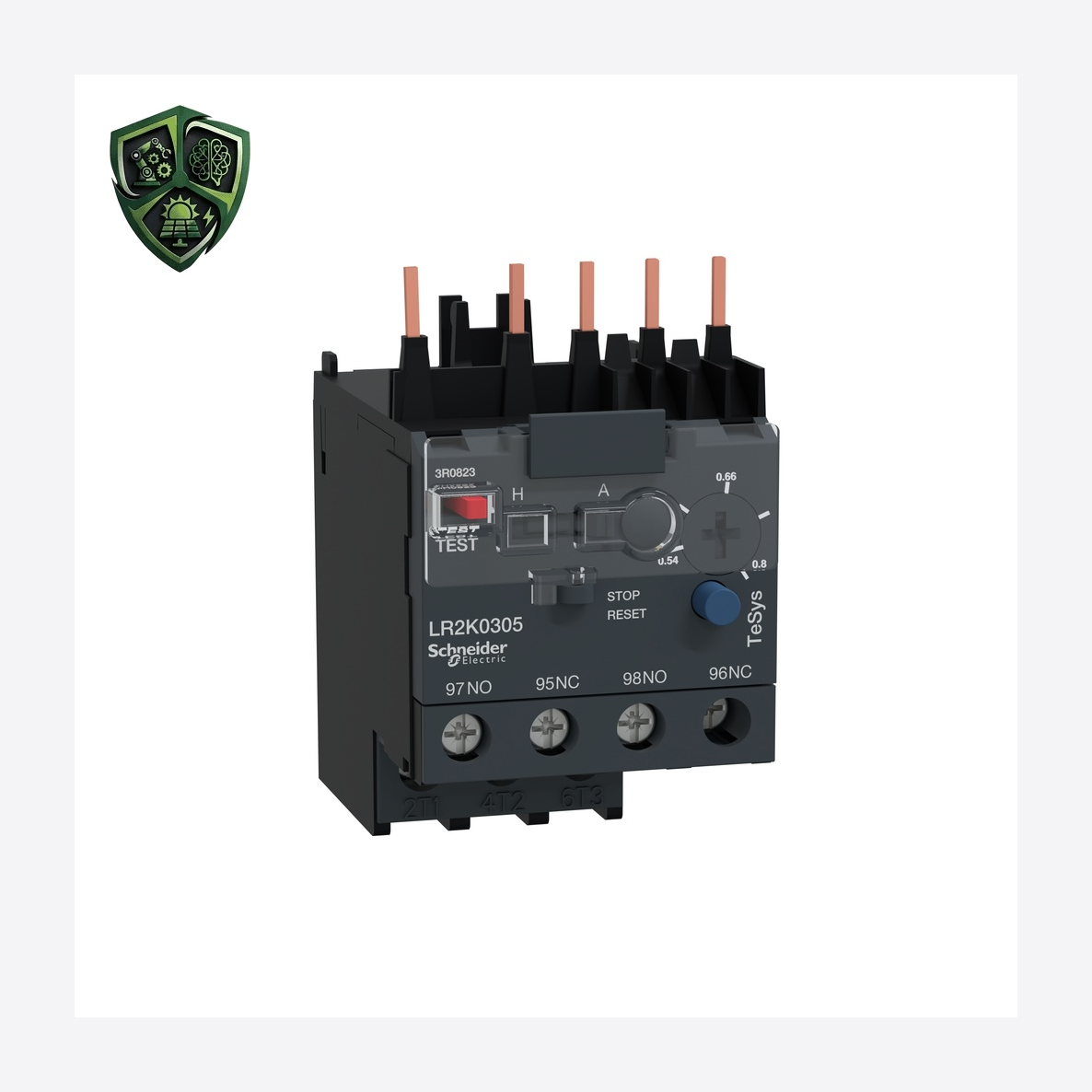 رله حرارتی Schneider Electric ، ⁨ ⁩، ⁨مدل LR2K0305⁩، ⁨محدوده 0.54…0.8 A⁩