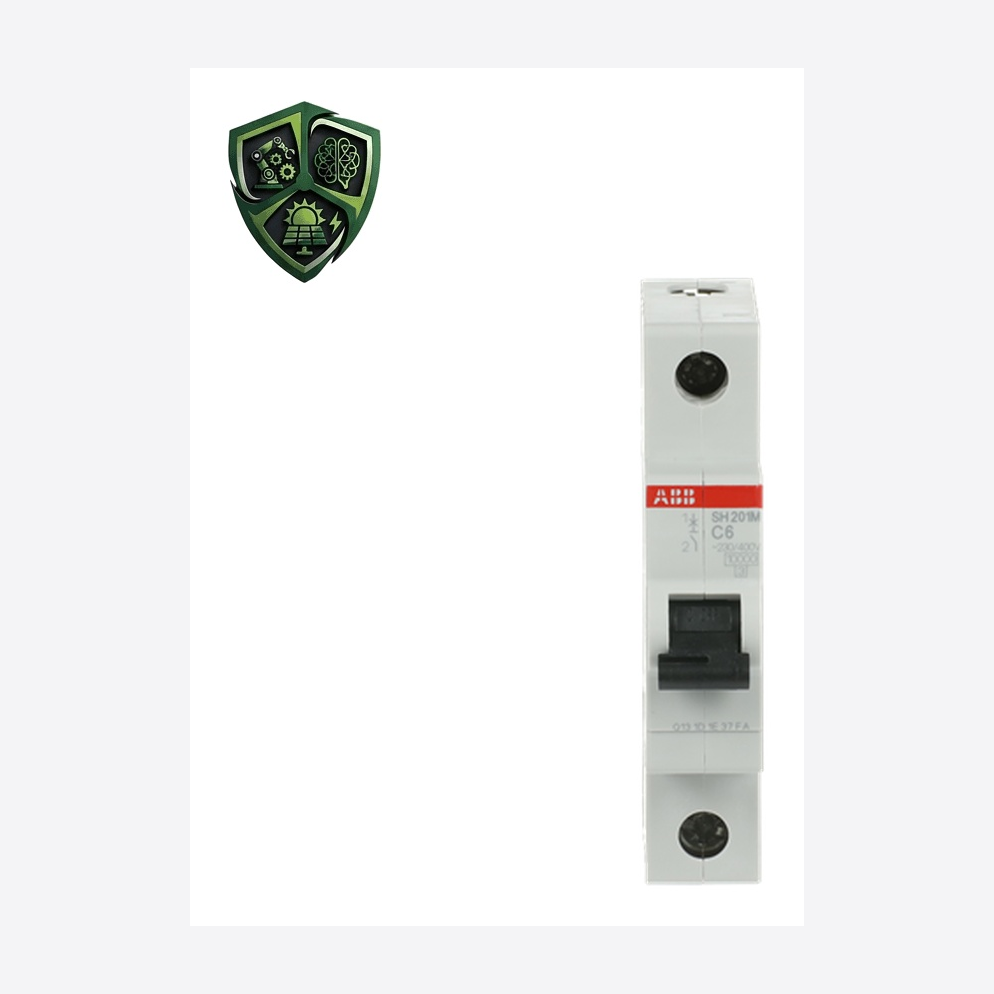 کلید مینیاتوری، ⁦ABB⁩، تک پل، منحنی ⁦C⁩، جریان ⁦6 A⁩، قطع ⁦(AC) 10 kA⁩