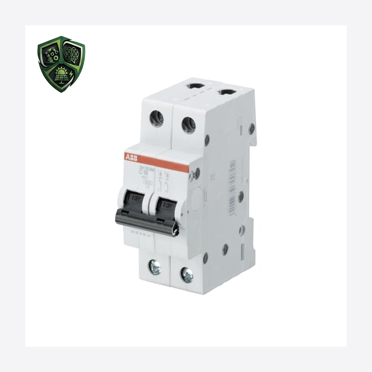 کلید مینیاتوری، ⁦ABB⁩، دو پل، منحنی ⁦C⁩، جریان ⁦25 A⁩، قطع ⁦(AC) 10 kA⁩