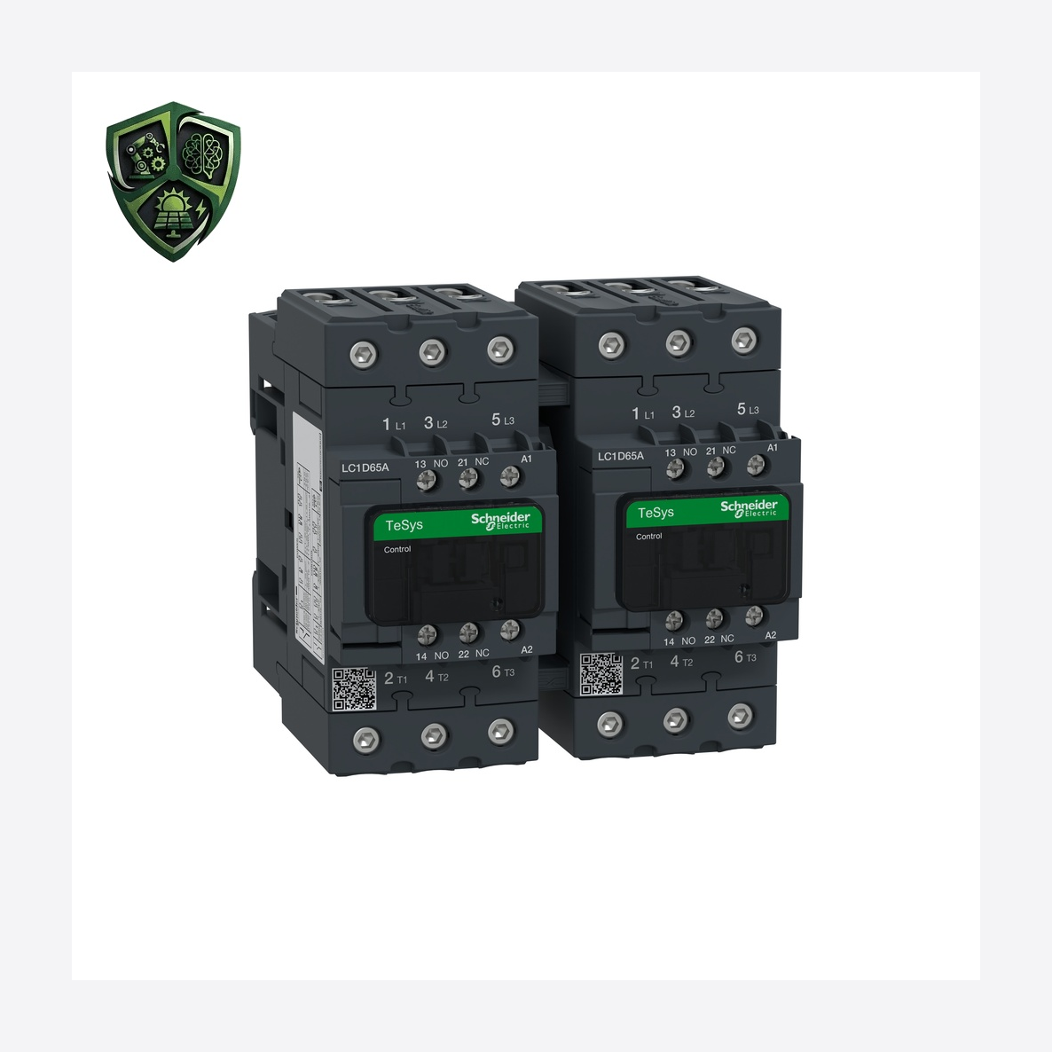 کنتاکتور، ⁦Schneider Electric⁩، مدل ⁦LC2D65AP7⁩، پل ⁦3P⁩، ولتاژ ⁦ <= 690 V AC 25…400 Hz⁩، جریان ⁦80 A at <= 440 V AC AC-1 ⁩.