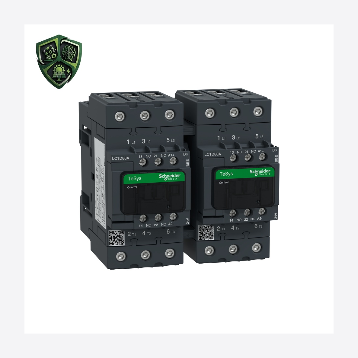 کنتاکتور، ⁦Schneider Electric⁩، مدل ⁦LC2D80ABBE⁩، پل ⁦3P⁩، ولتاژ ⁦ 690 V AC 25…400 Hz⁩، جریان ⁦80 A at <= 440 V AC-1 ⁩.