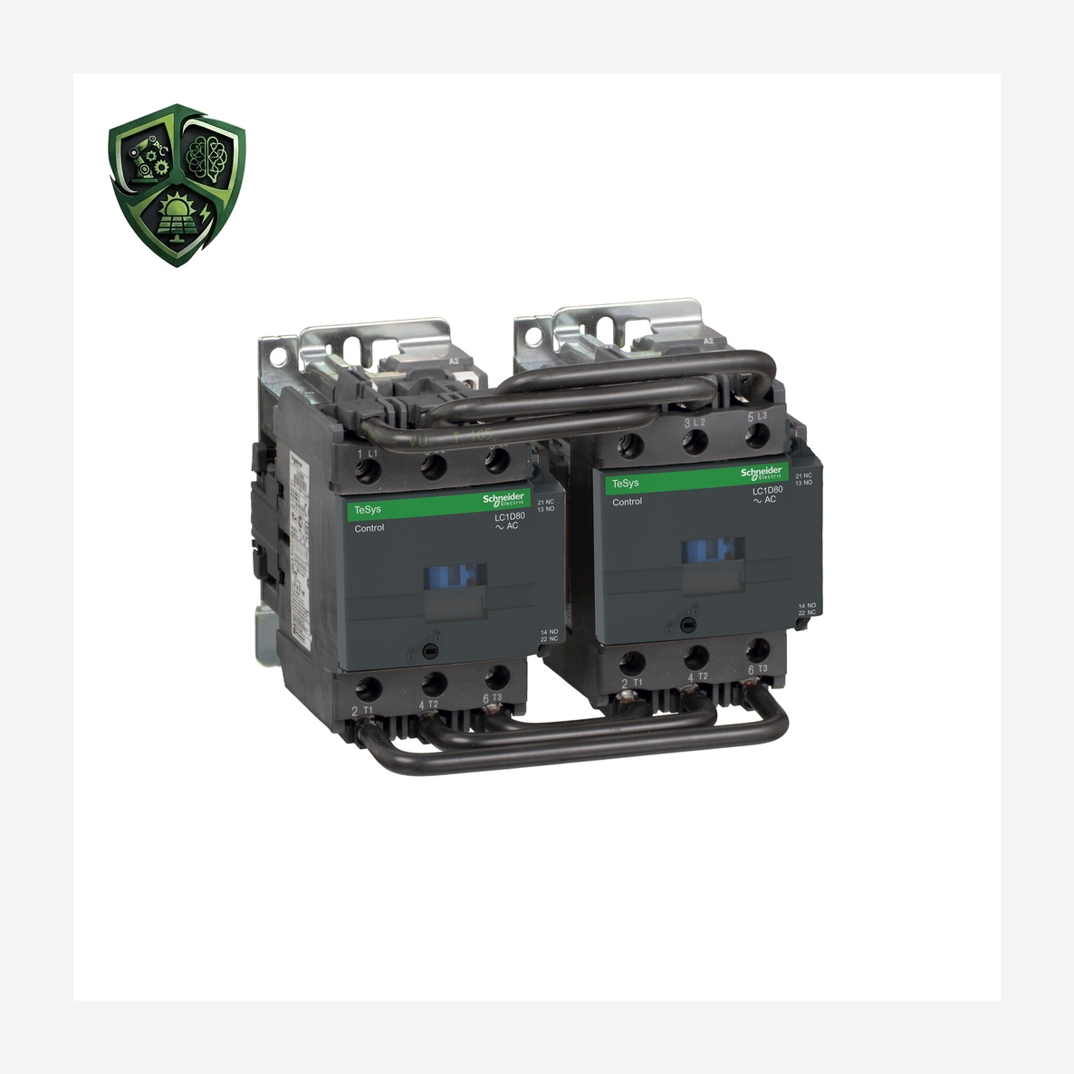 کنتاکتور، ⁦Schneider Electric⁩، مدل ⁦LC2D80FE7⁩، پل ⁦3P⁩، ولتاژ ⁦ <= 690 V AC 25…400 Hz⁩، جریان ⁦125 A at <= 440 V AC AC-1 ⁩.