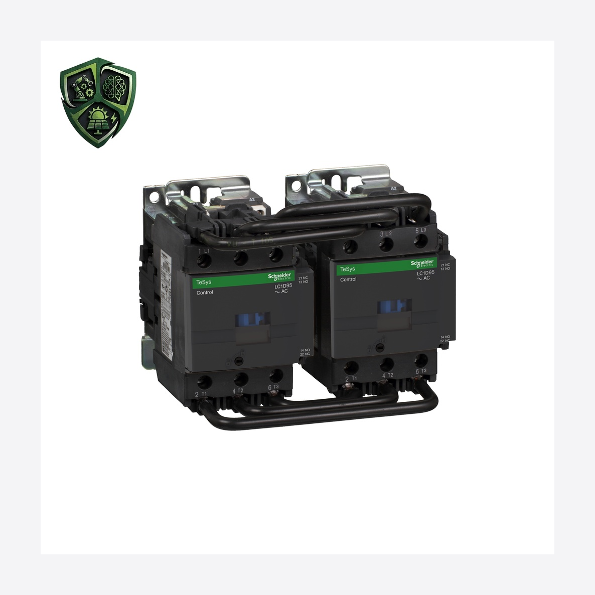 کنتاکتور، ⁦Schneider Electric⁩، مدل ⁦LC2D95E7⁩، پل ⁦3P⁩، ولتاژ ⁦ <= 690 V AC 25…400 Hz⁩، جریان ⁦125 A at <= 690 V AC-1 ⁩.