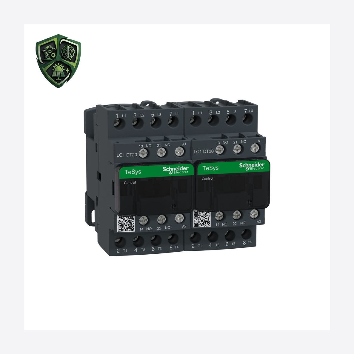 کنتاکتور، ⁦Schneider Electric⁩، مدل ⁦LC2DT20P7⁩، پل ⁦4P⁩، ولتاژ ⁦ <= 690 V AC 25…400 Hz⁩، جریان ⁦20 A at <= 440 V AC AC-1 ⁩.