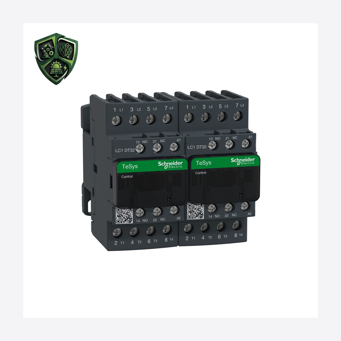 کنتاکتور، ⁦Schneider Electric⁩، مدل ⁦LC2DT32P7⁩، پل ⁦4P⁩، ولتاژ ⁦ <= 690 V AC 25…400 Hz⁩، جریان ⁦32 A at <= 440 V AC AC-1 ⁩.