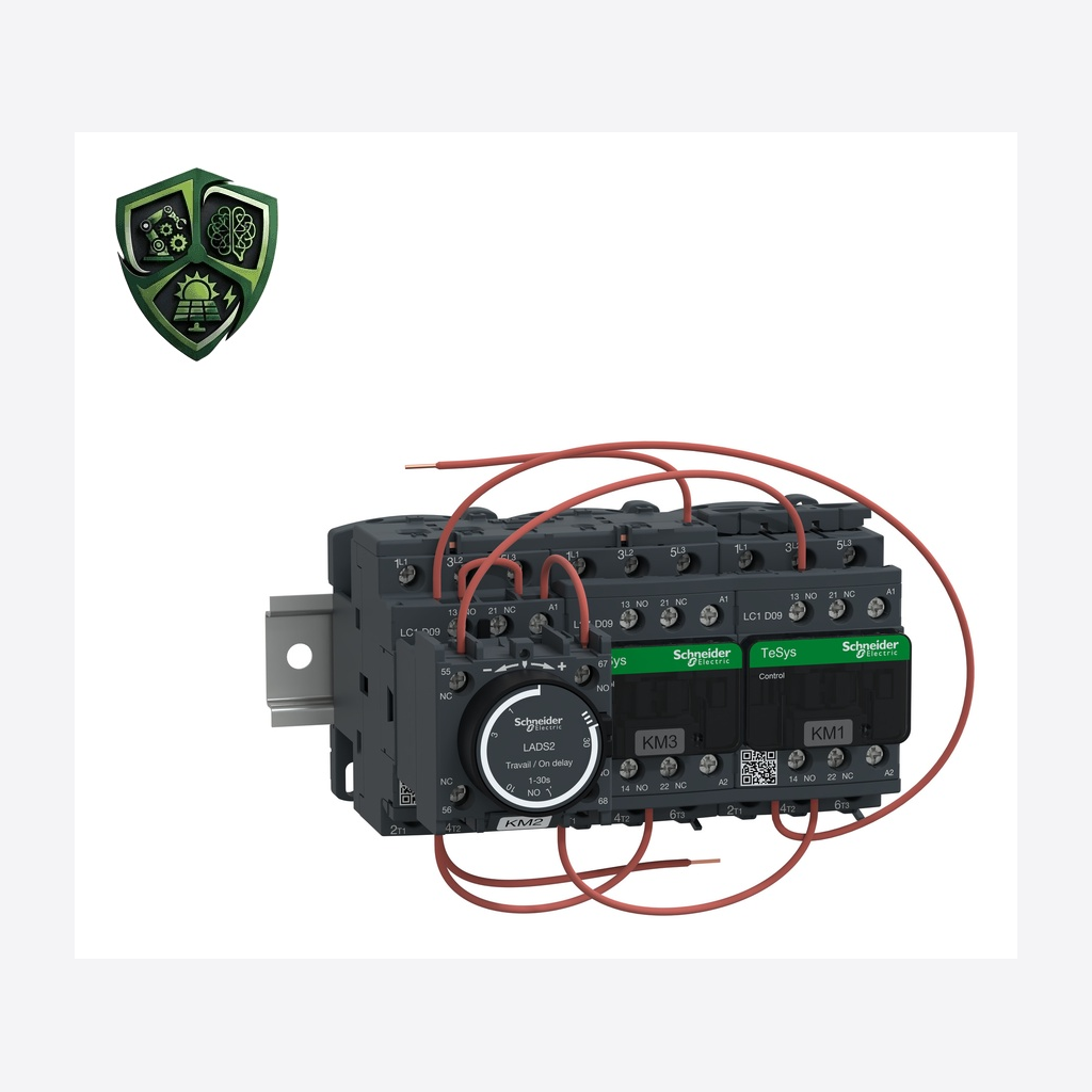 کنتاکتور، ⁦Schneider Electric⁩، مدل ⁦LC3D090AB7⁩، پل ⁦3 x 3P⁩، ولتاژ ⁦ <= 690 V AC 25…400 Hz⁩، جریان ⁦9 A at <= 440 V AC AC-3 ⁩.