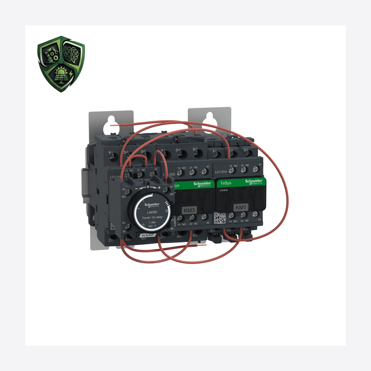 کنتاکتور، ⁦Schneider Electric⁩، مدل ⁦LC3D32AB7⁩، پل ⁦3 x 3P⁩، ولتاژ ⁦ <= 690 V AC 25…400 Hz⁩، جریان ⁦32 A at <= 440 V AC AC-3 ⁩.