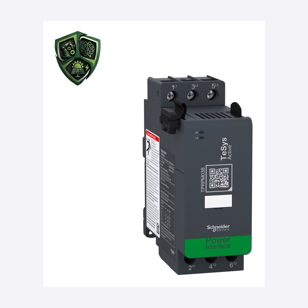لوازم جانبی کنتاکتور، ⁦Schneider Electric⁩، مدل ⁦TPRPM038⁩، پل ⁦3P⁩، ولتاژ ⁦<= 690 V AC 47…63 Hz⁩، جریان ⁦38 A at <= 440 V AC-3⁩.