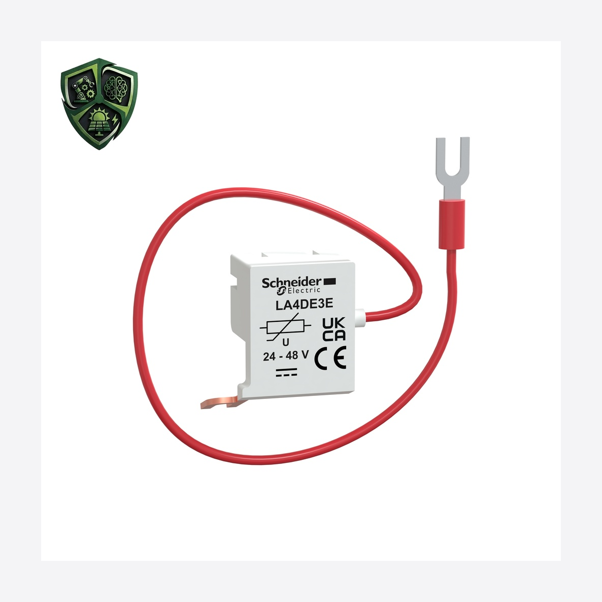 لوازم جانبی کنتاکتور، ⁦Schneider Electric⁩، مدل ⁦LA4DE3E⁩، ⁦IP2X conforming to IEC 60529⁩، کنترل ⁦24…48 V DC⁩.