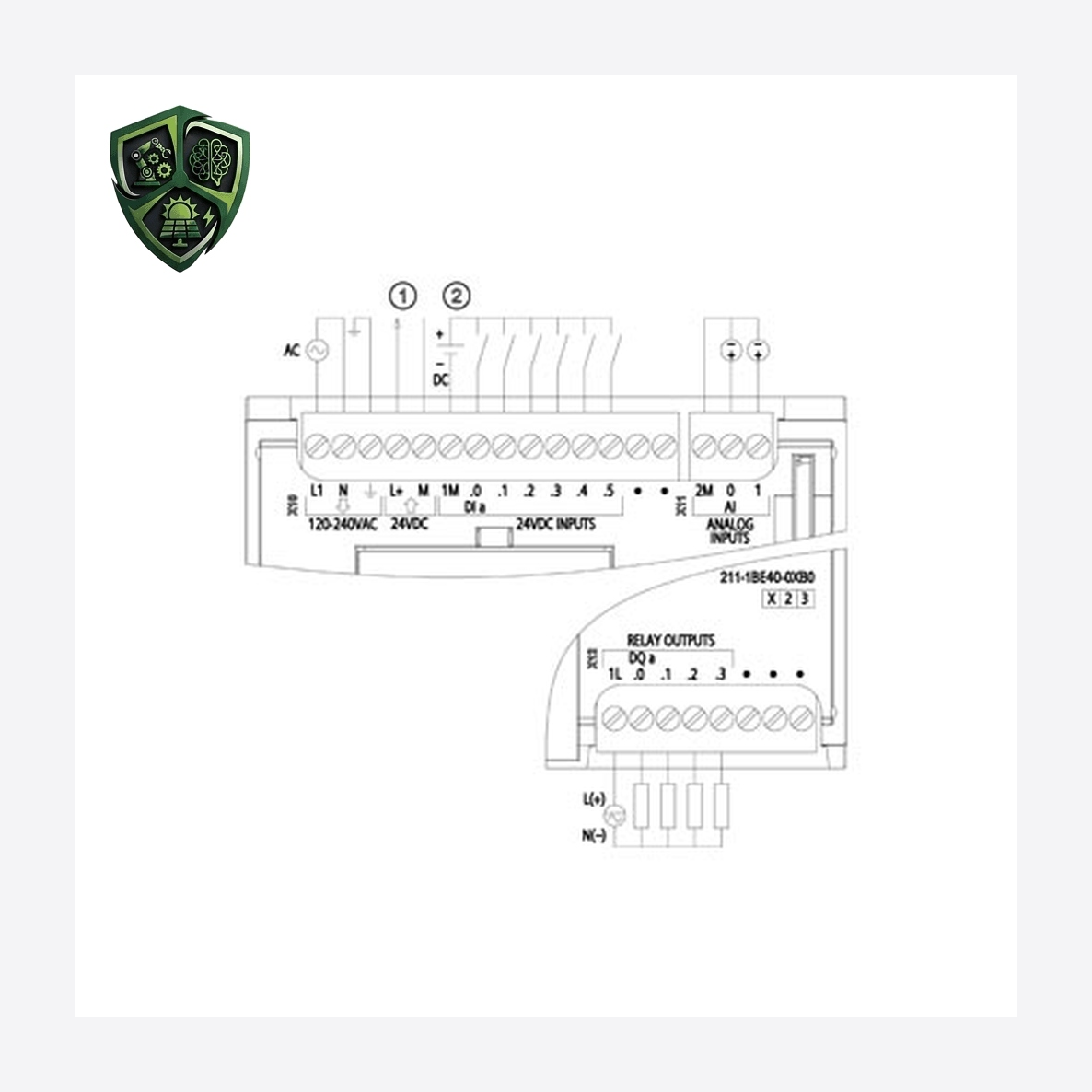 PLC زیمنس SIMATIC S7-1200 CPU 1211C, AC/DC/Relay, 6DI/4DO/2AI 6ES7211-1BE40-0XB0