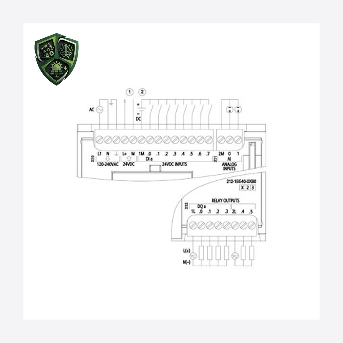 PLC زیمنس SIMATIC S7-1200 CPU 1212C, AC/DC/Relay, 8DI/6DO/2AI 6ES7212-1BE40-0XB0