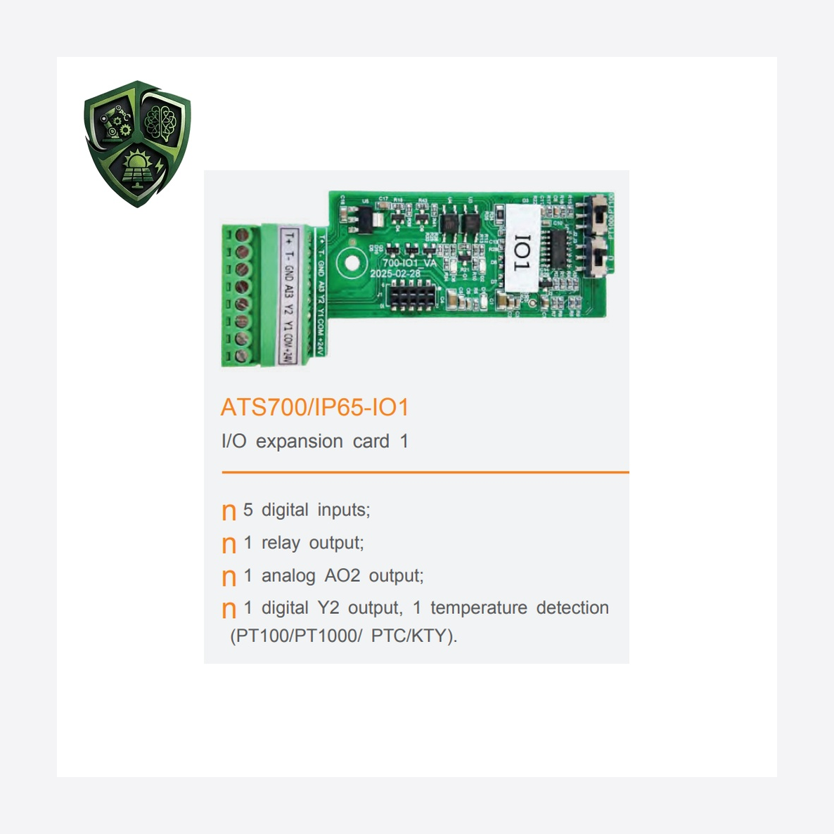 درایو ASTAR کارت توسعه ورودی/خروجی IO1 برند مدل ATS700-IO1