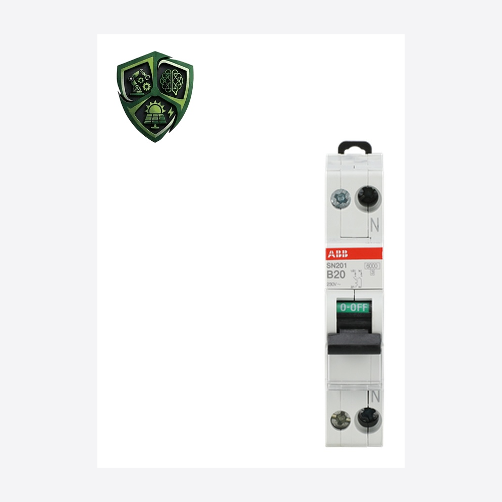 کلید مینیاتوری، ⁦ABB⁩، تک پل، منحنی ⁦B⁩، جریان ⁦20 A⁩، ⁦2CSS255101R0205⁩