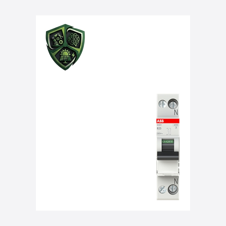 کلید مینیاتوری، ⁦ABB⁩، تک پل، منحنی ⁦B⁩، جریان ⁦25 A⁩، ⁦2CSS255101R0255⁩