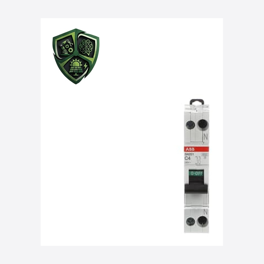 کلید مینیاتوری، ⁦ABB⁩، تک پل، منحنی ⁦C⁩، جریان ⁦4 A⁩، ⁦2CSS255101R0044⁩