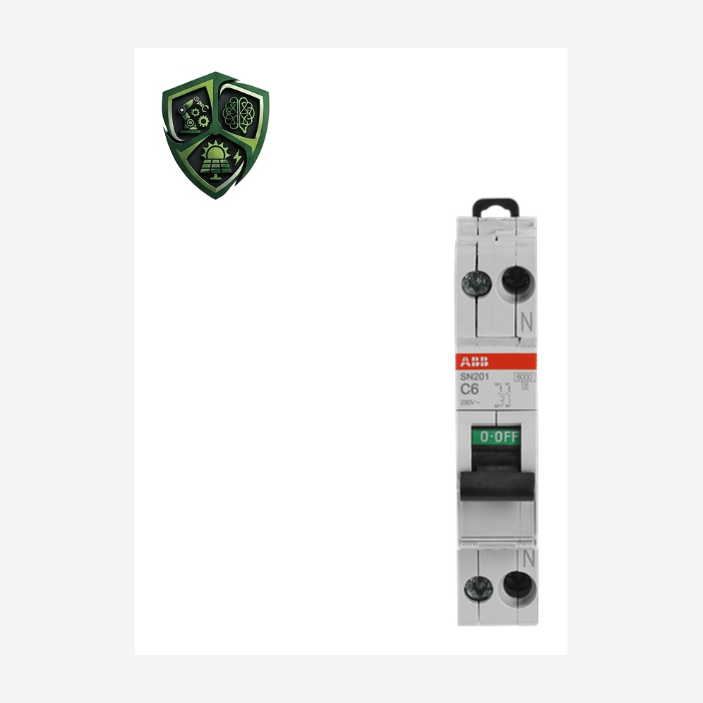 کلید مینیاتوری، ⁦ABB⁩، تک پل، منحنی ⁦C⁩، جریان ⁦6 A⁩، ⁦2CSS255101R0064⁩