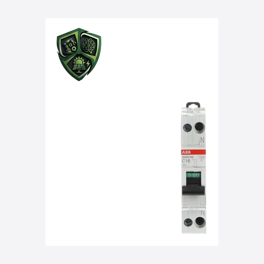 کلید مینیاتوری، ⁦ABB⁩، تک پل با نول، منحنی ⁦C⁩، جریان ⁦16 A⁩، قطع ⁦(230 V) 10 kA⁩